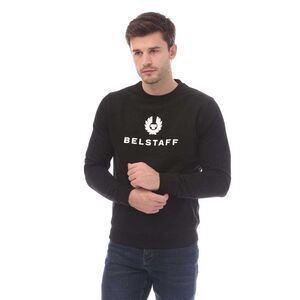 Belstaff Mens Signature Relaxed Fit Sweatshirt / Black/White